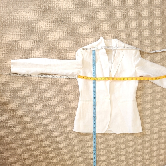 MASSIMO DUTTI 100% linen one button blazer in white Sz4 - Picture 9 of 9